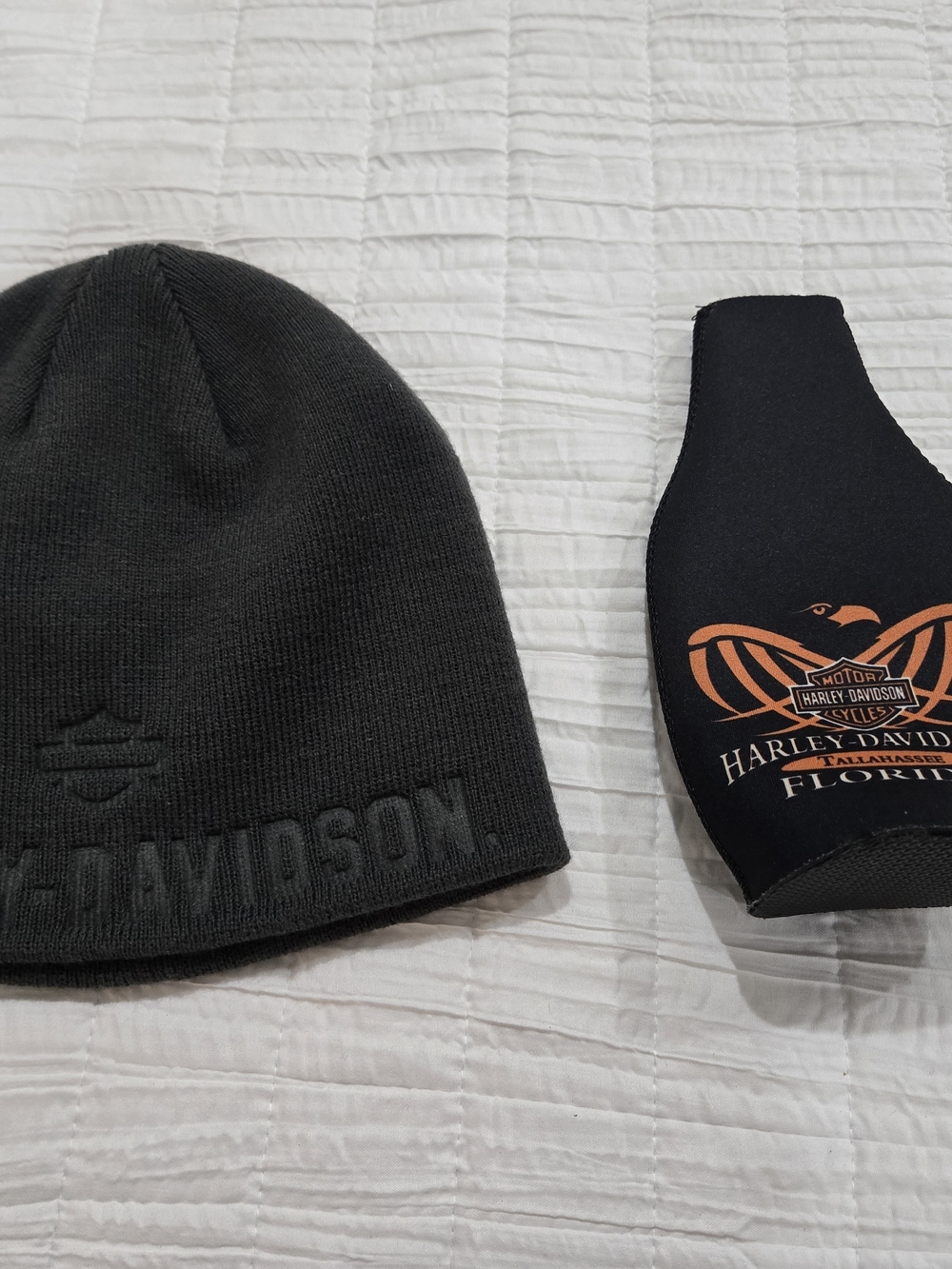 Harley-Davidson Black Embroidered Beanie with Logo Koozie